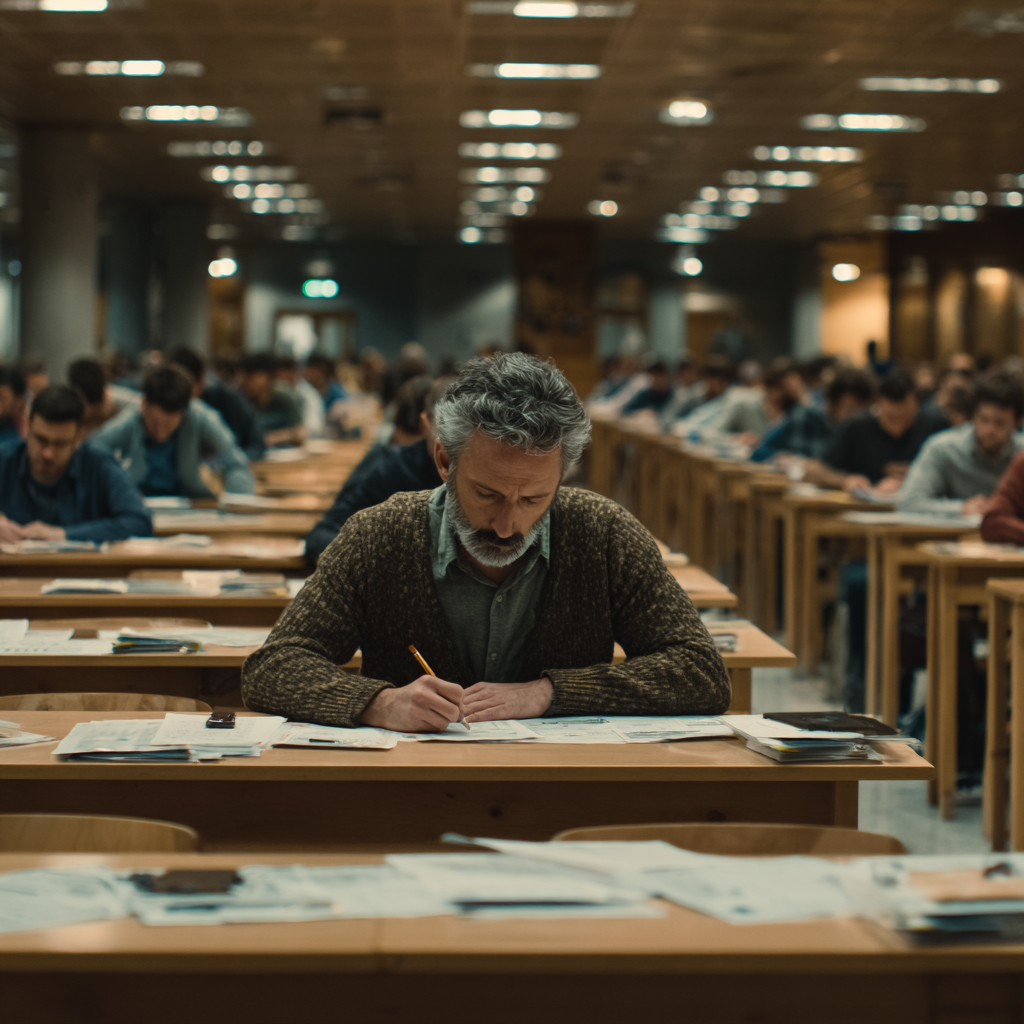Test taker preparing for DELE vs SIELE exams using study materials
